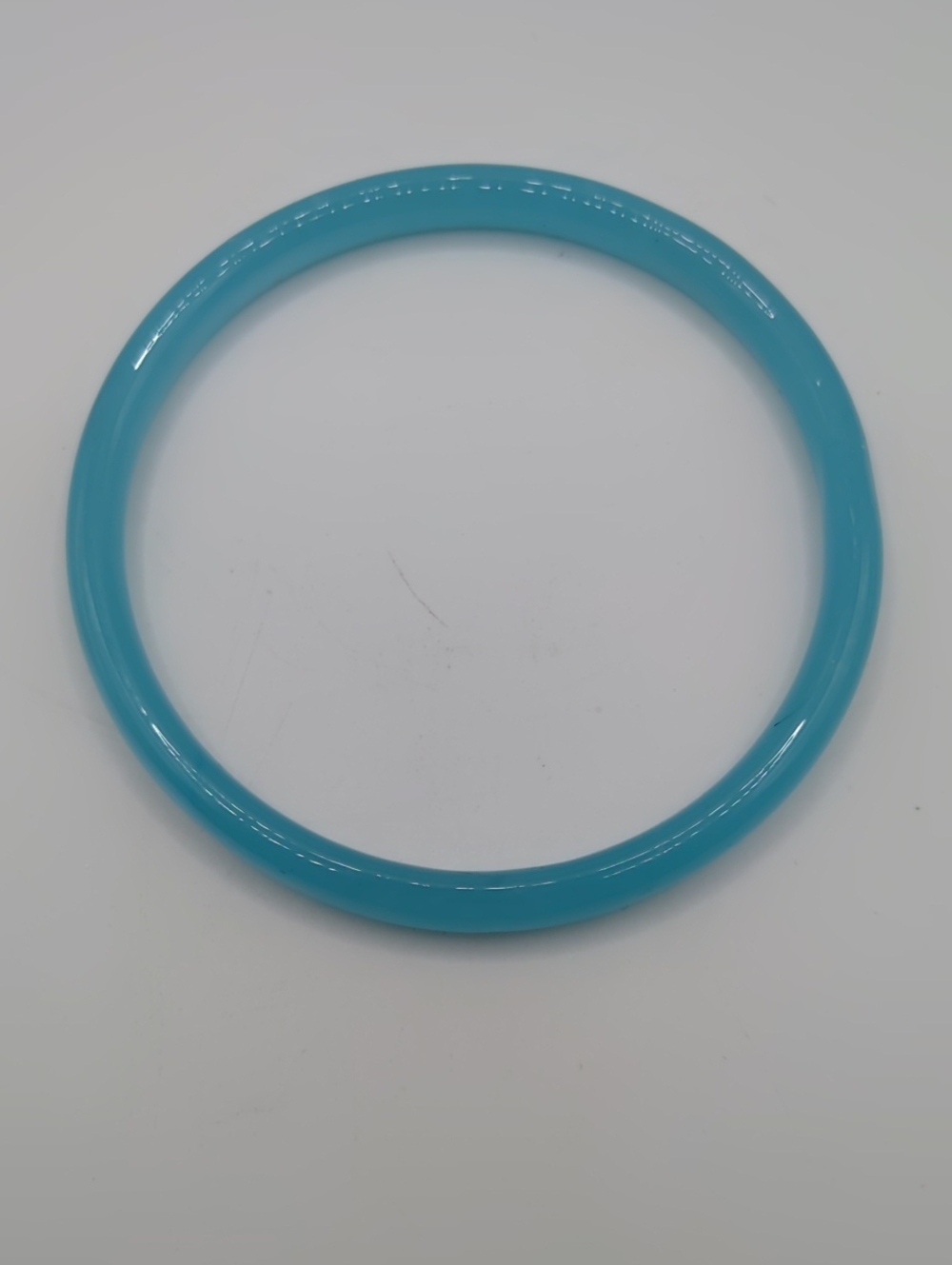 Slim Blue Glass Bangle Sz 8 - Picture 5 of 7